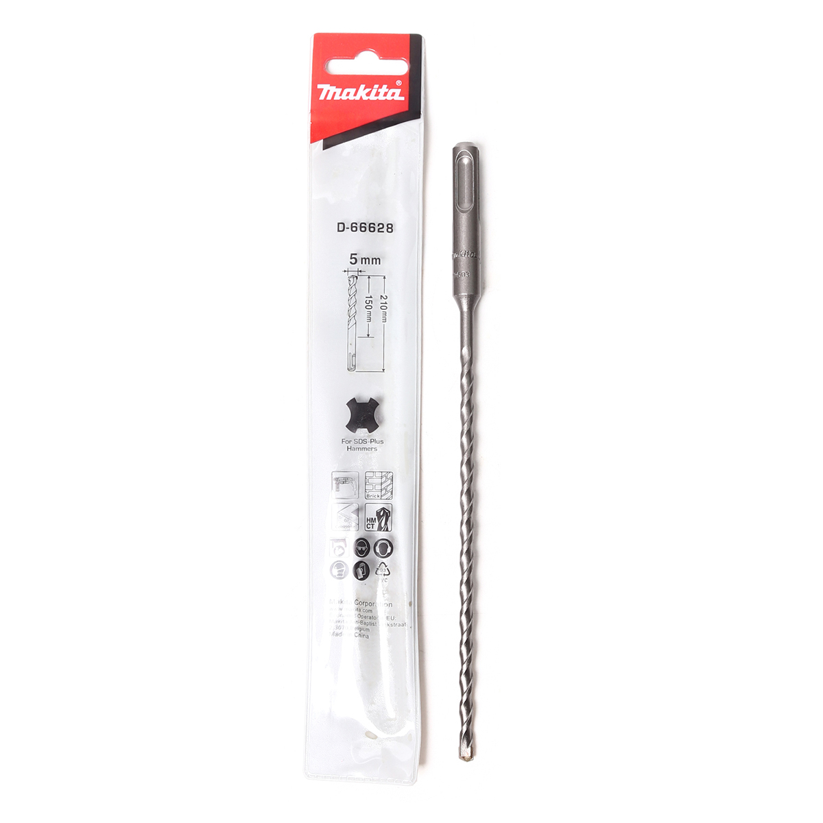 ดอกสว่านคอนกรีต SDS 2PLUS(D-66628)5X210 MAKITA รุ่น 002717 ราคา ฿69.01