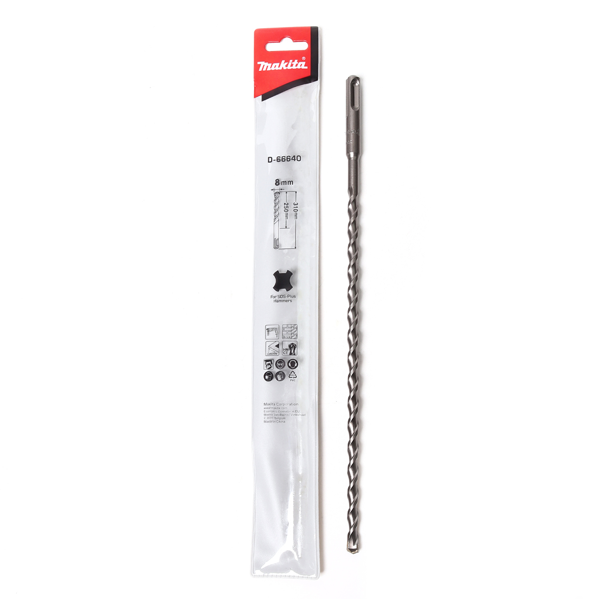 ดอกสว่านคอนกรีต SDS 2PLUS(D-66640)8X310 MAKITA รุ่น 002831 ราคา ฿111.24