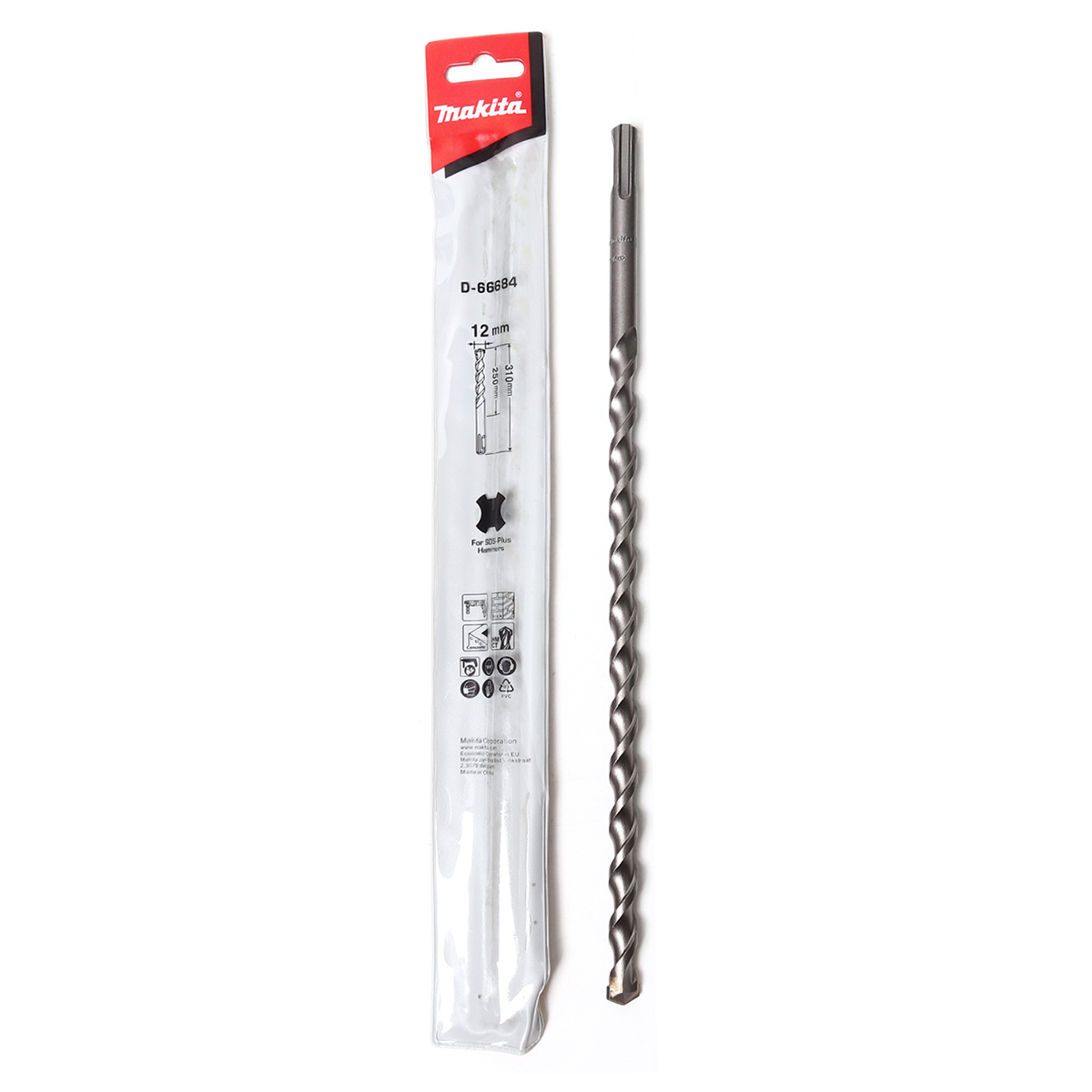 ดอกสว่านคอนกรีต SDS 2PLUS(D-66684)12X310 MAKITA รุ่น 002925 ราคา ฿138.02