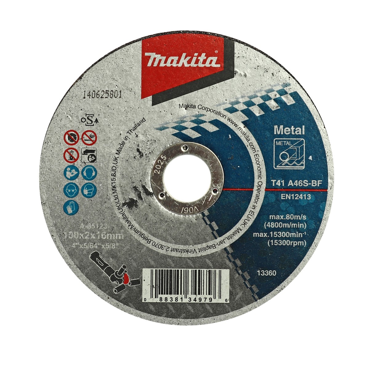 แผ่นตัดเหล็ก 4"2 มม. A-46S MAKITA รุ่น A-85123 ราคา ฿26.4