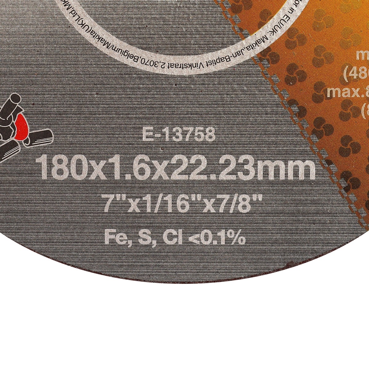 แผ่นตัด 7"X1.6 มม. เหล็ก/สแตนเลส MAKITA รุ่น E-13758 รูปที่ 2