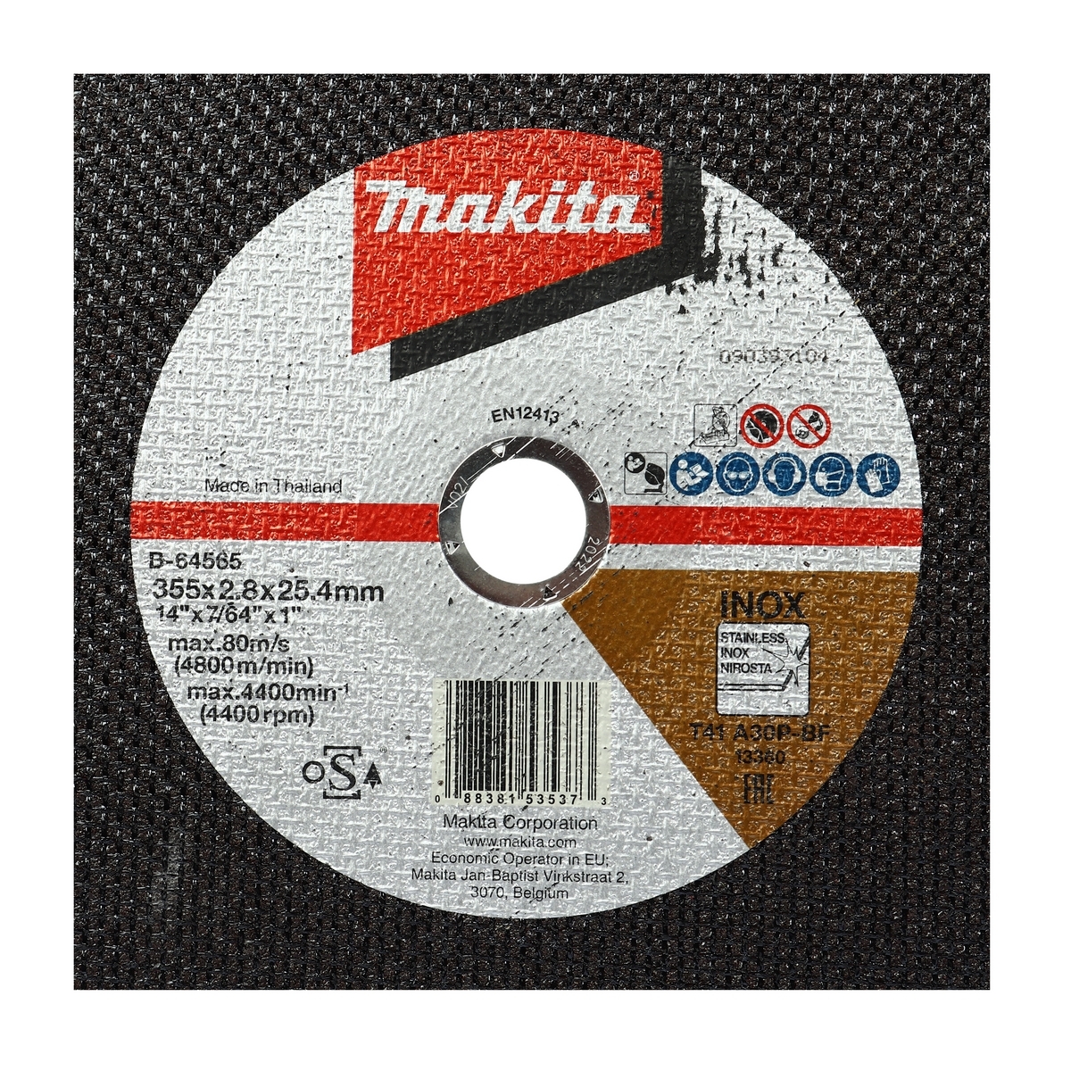แผ่นตัดสแตนเลส 14" 2.8 มม. MAKITA รุ่น B-64565 รูปที่ 2