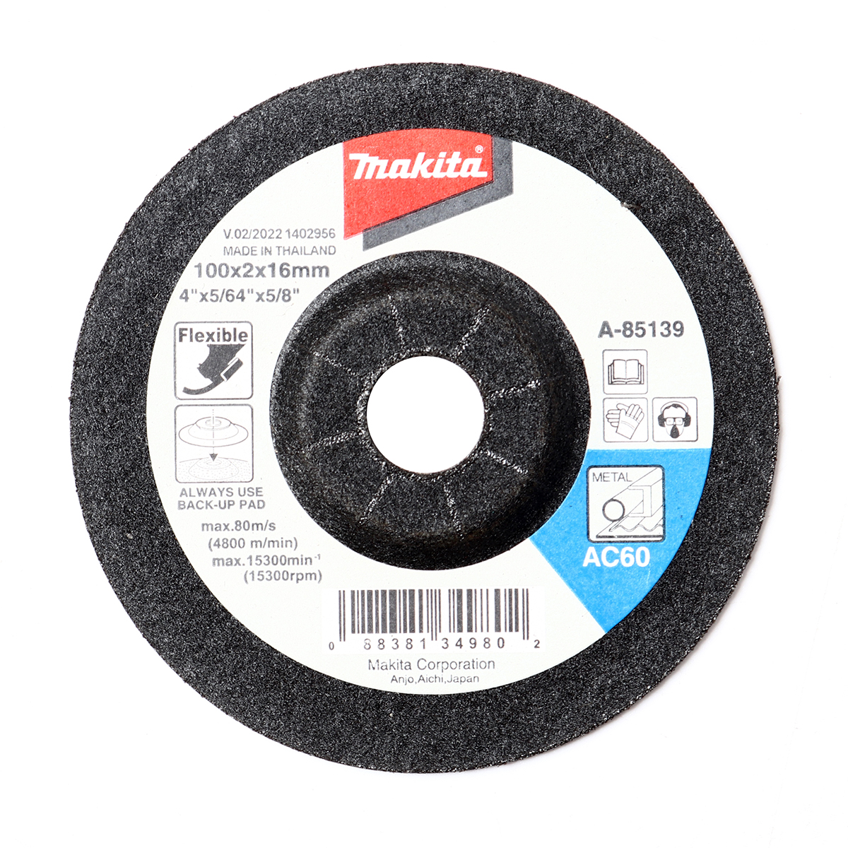แผ่นเจียร 4"2 มม. อ่อนตัว MAKITA รุ่น A-85139 ราคา ฿26.4
