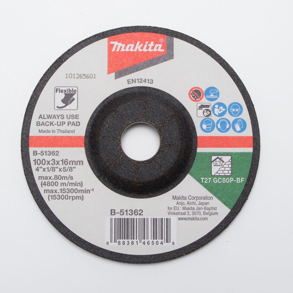 ใบเจียรกระจก/หิน 4" อ่อนตัวGC80 MAKITA รุ่น B-51362 ราคา ฿35.2