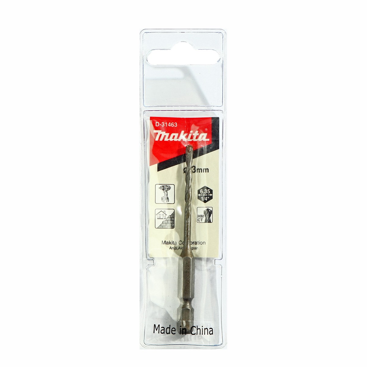 ดอกเจาะปูนก้านหกเหลี่ยม 3 X 80 D-31463 MAKITA รุ่น 003470A ราคา ฿71.07