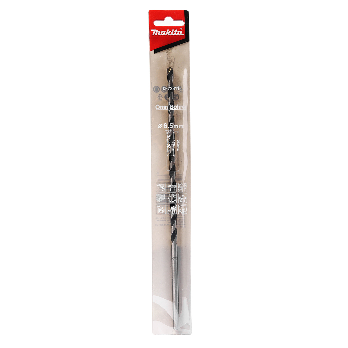 ดอกเจาะ OMNI 6.5MM X 250MM (D-72811) MAKITA รุ่น 003486C ราคา ฿69.01
