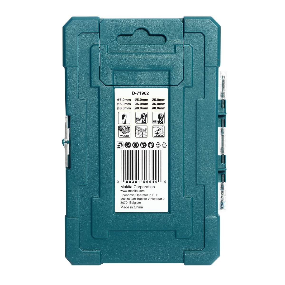ดอกเจาะไม้,ปูน,เหล็ก 9PC D-71962 MAKITA รุ่น 003490 รูปที่ 2