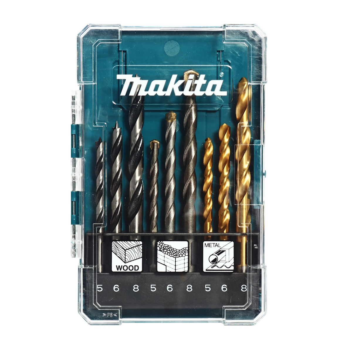 ดอกเจาะไม้,ปูน,เหล็ก 9PC D-71962 MAKITA รุ่น 003490 ราคา ฿493.37