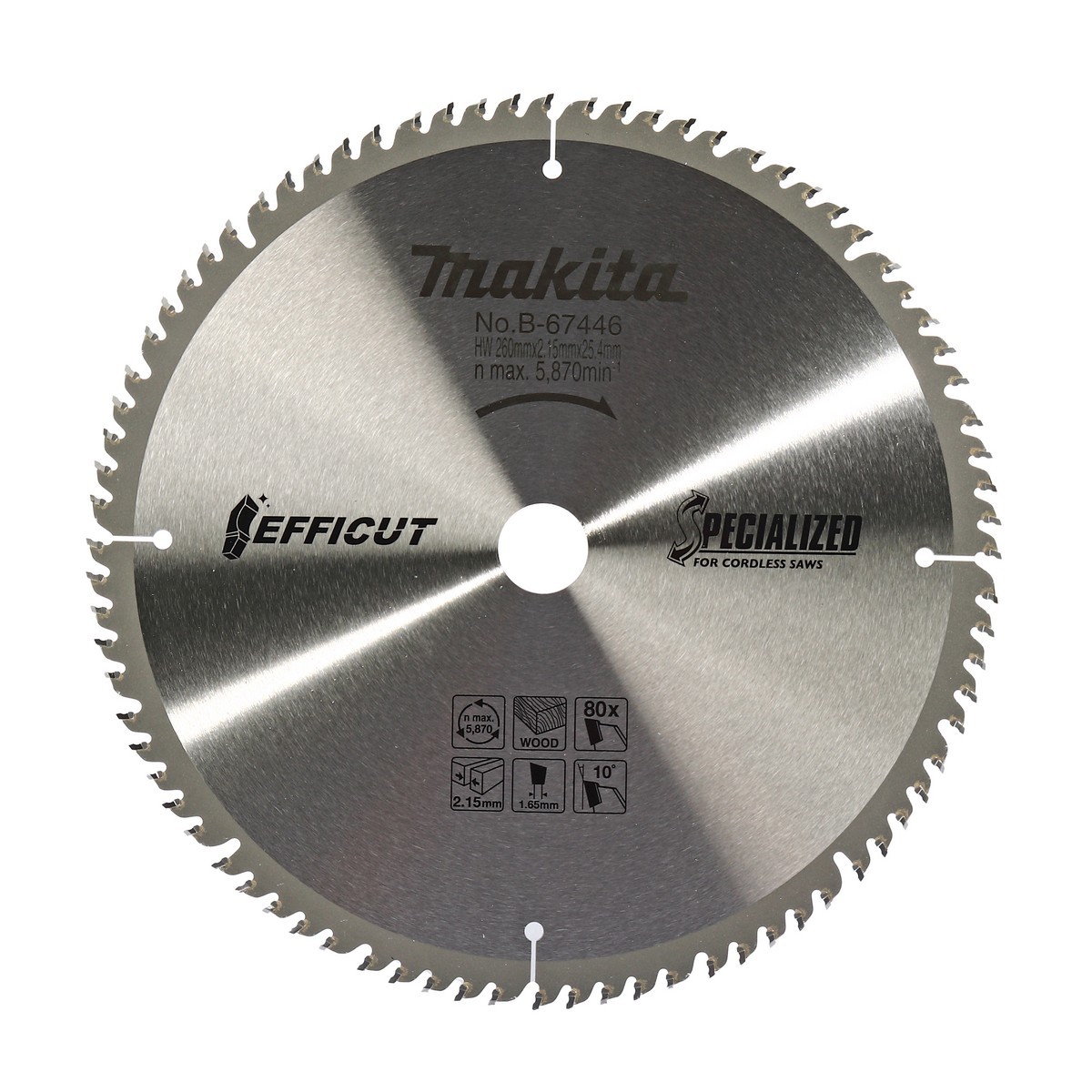 MAKITA EFFICUT WOOD260MM X 25.4MM X 80T photo 2