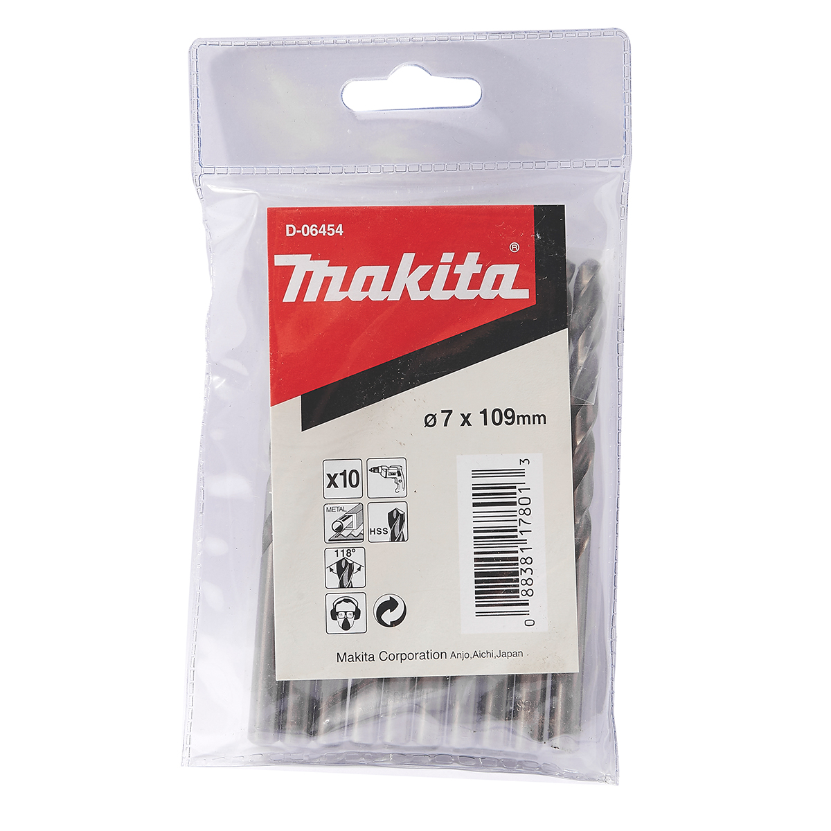ดอกเจาะเหล็ก 7 มม.(D-06454) MAKITA รุ่น 007220 ราคา ฿667.44