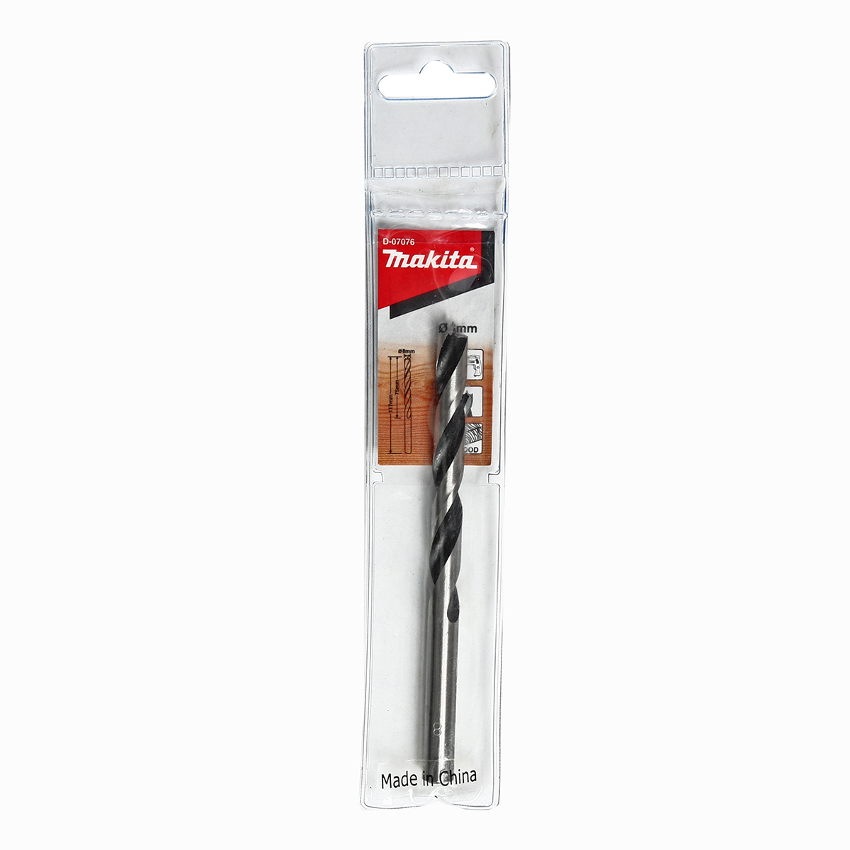 ดอกเจาะไม้ก้านกลม 8 X 117 มม. D-07076 MAKITA รุ่น 008960 ราคา ฿31.93