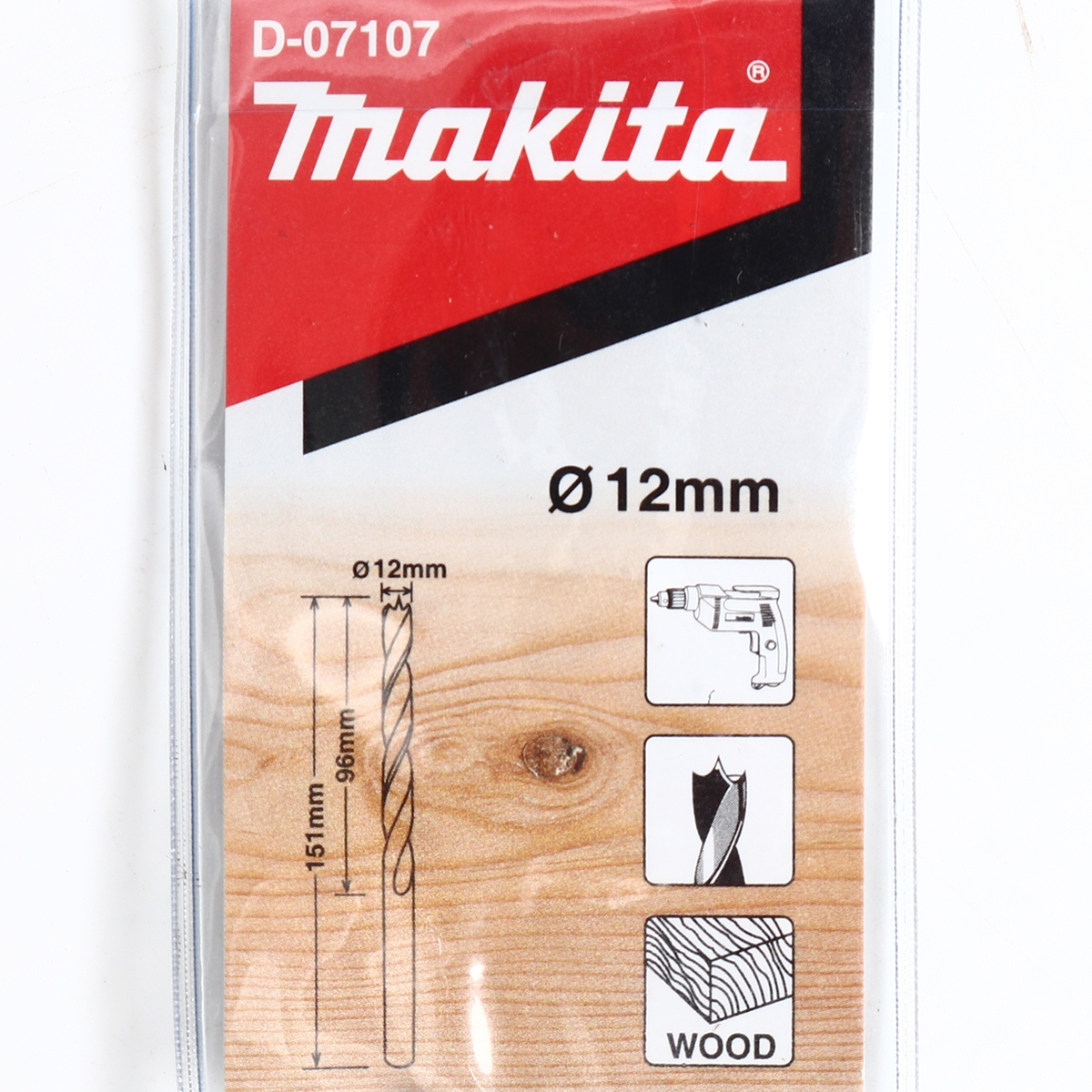 ดอกเจาะไม้ก้านกลม 12 X 151 มม. D-07107 MAKITA รุ่น 008990 รูปที่ 2
