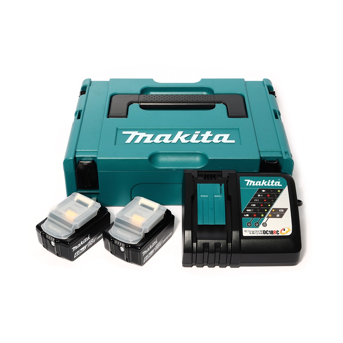 MAKITA 18V Battery and Charger Set Model MKP1RG182: Battery BL1860B X2 + Rapid Charger DC18RC + MAKPAC Tool Case price ฿8,294