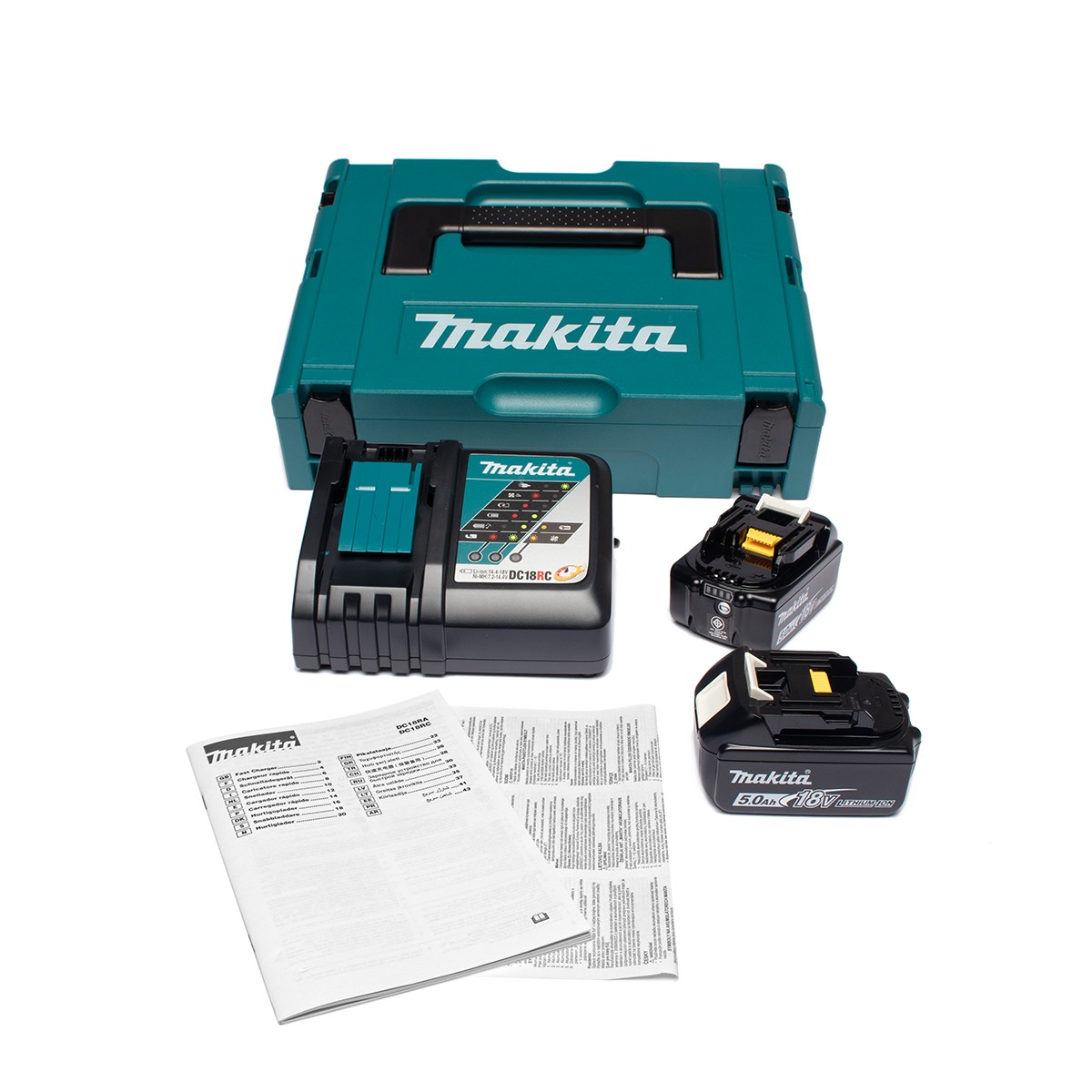 MAKITA 18V Battery and Charger Set Model MKP1RT182: Battery BL1850B X2 + Rapid Charger DC18RC + MAKPAC Tool Case price ฿6,985