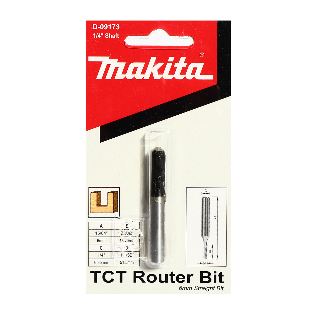 ดอกเร้าเตอร์ STRAIGHT BIT 6E(D-09173)1/4" MAKITA รุ่น MP3601B501 ราคา ฿423.33