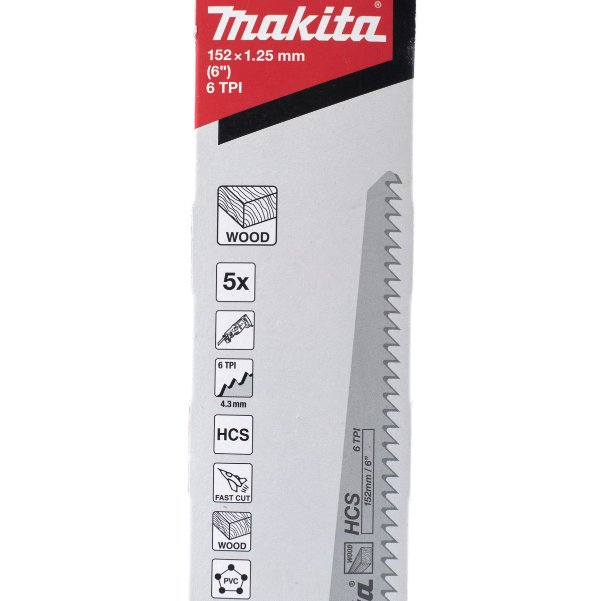 MAKITA RECIPROSAW BLADE WOOD 6T/152MM photo 2
