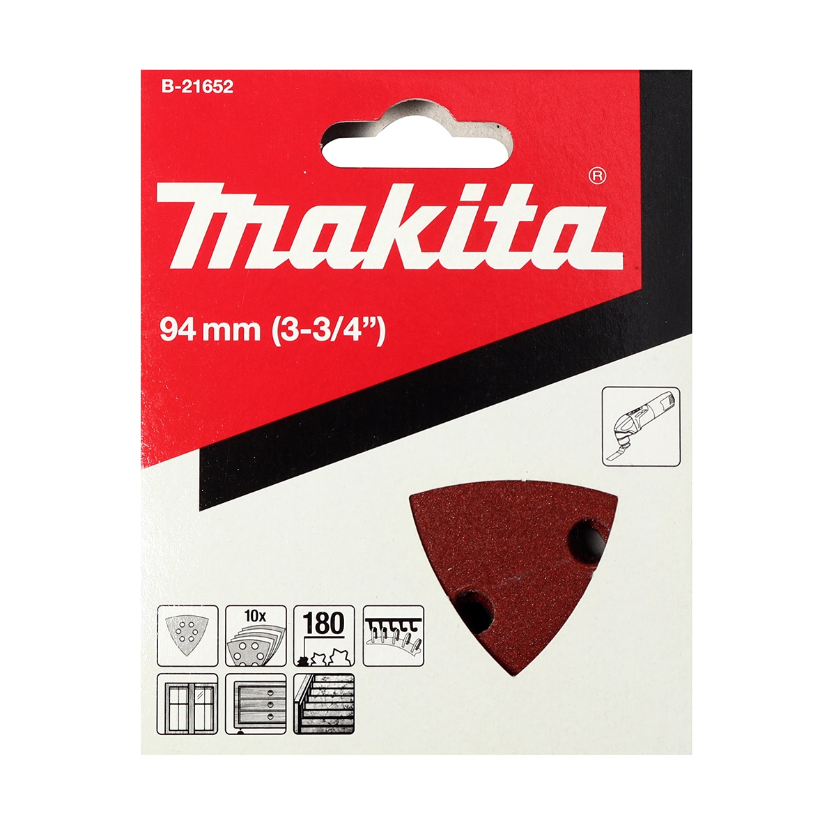 ใบ/PAC TM3000C(แดง)กระดาษทรายไม้#180 10 MAKITA รุ่น B-21652 ราคา ฿119.48