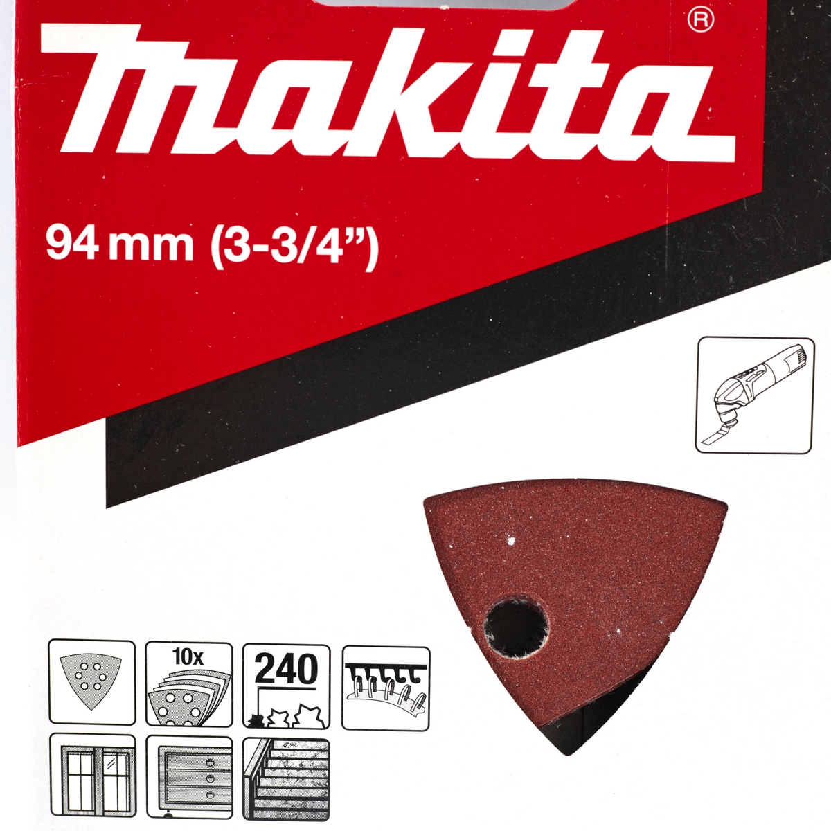 ใบ/PAC TMC3000C(แดง)กระดาษทรายไม้#240 10 MAKITA รุ่น B-21668 รูปที่ 2
