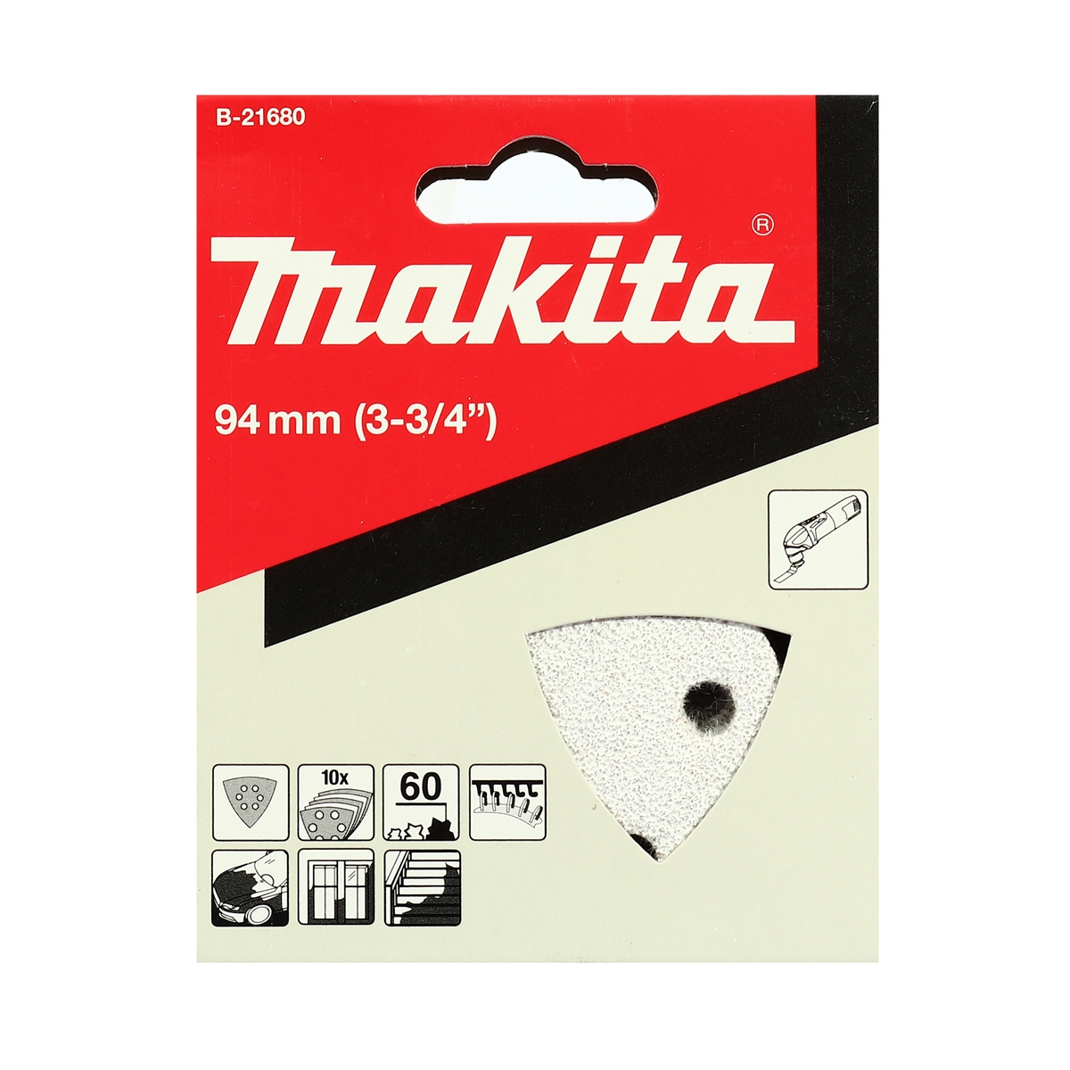 ใบ/P TM3000C(ขาว)กระดาษทรายขัดลอกสี#60 10 MAKITA รุ่น B-21680 ราคา ฿134.93