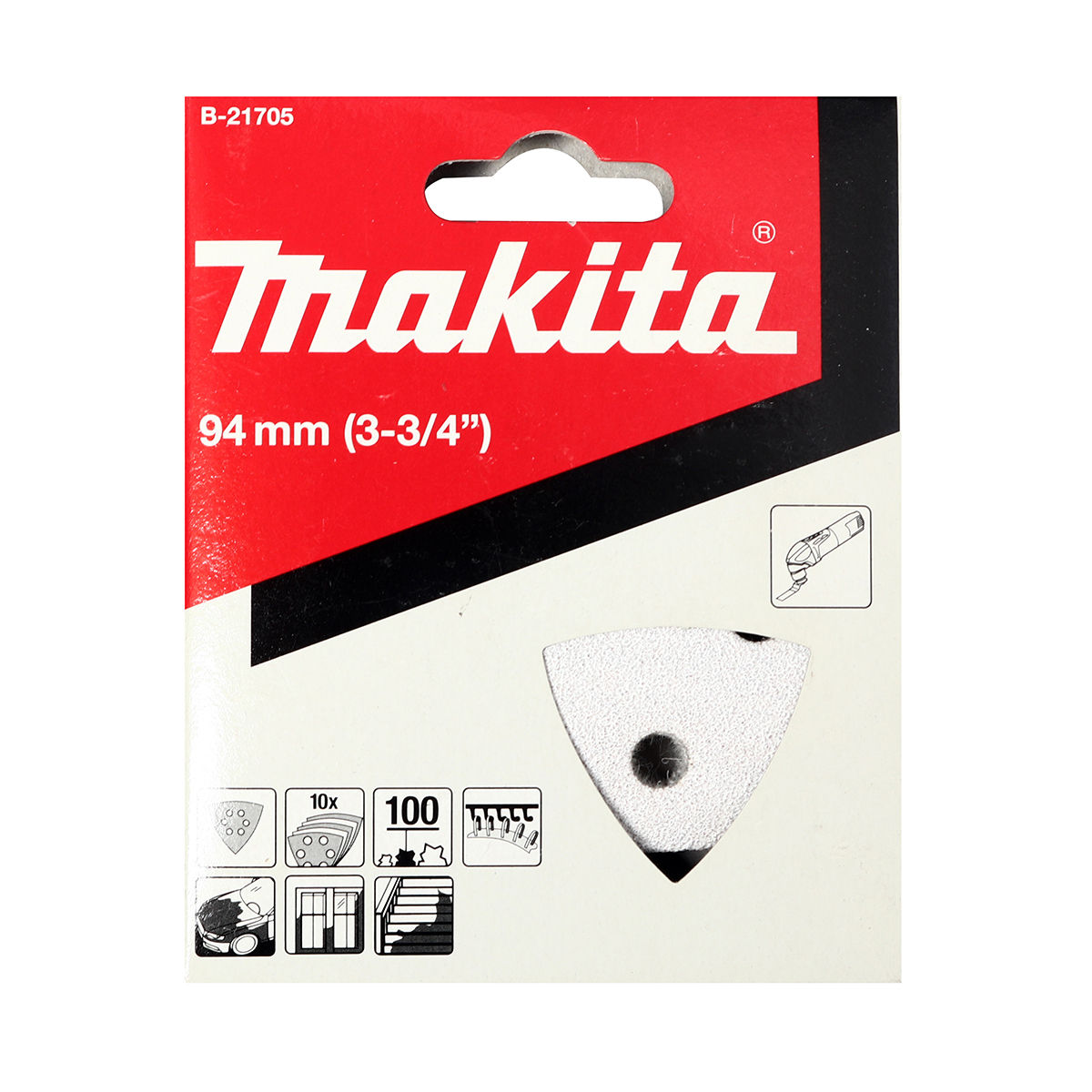 ใบ/P TM3000C(ขาว)กระดาษทรายลอกสี#100 10 MAKITA รุ่น B-21705 ราคา ฿132.87