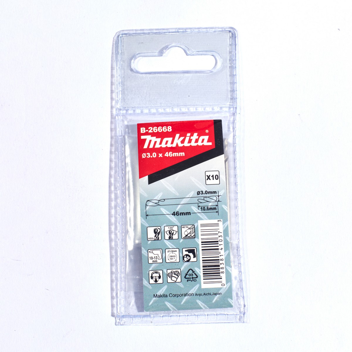 ดอกสว่าน HSS-G 2 หัว 3.0MM(10PCS) MAKITA รุ่น B-26668 ราคา ฿113.3