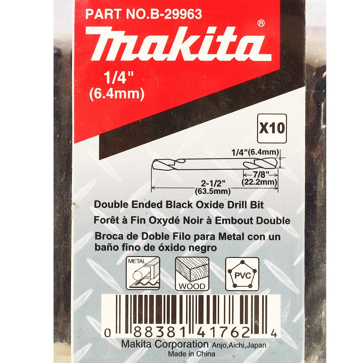 ดอกสว่าน HSS2 หัว 1/4" ยาว 2-1/2"(10PCS/1PAC MAKITA รุ่น B-29963 รูปที่ 4
