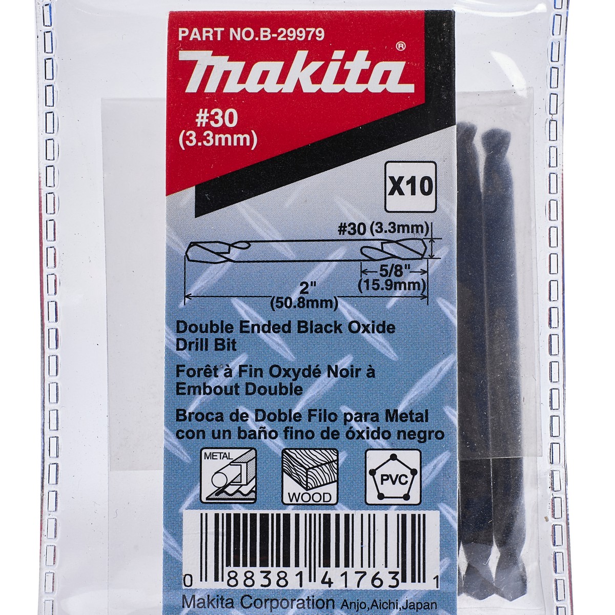 ดอกสว่าน HSS2 หัว#30 รีเว็ท NO.4(10PCS/1PAC) MAKITA รุ่น B-29979 รูปที่ 4