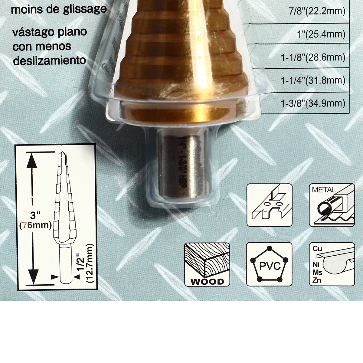 ดอก STEP DRILL 1/4" - 1-3/8" ร่องตรง TI-N MAKITA รุ่น B-31055 รูปที่ 3