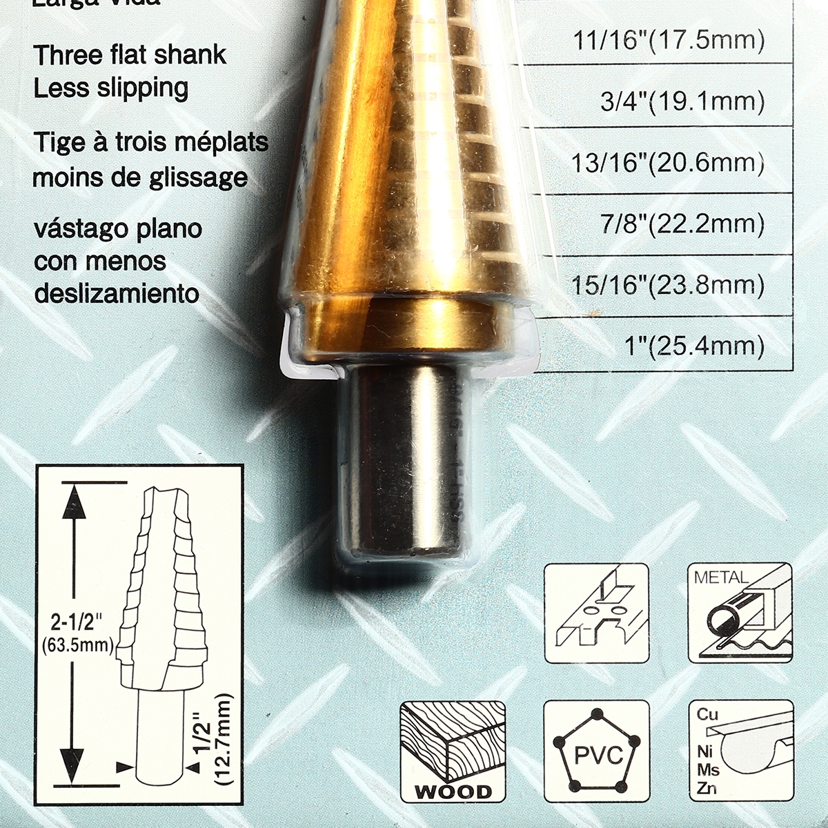 ดอก STEP DRILL 9/16" - 1" ร่องตรง TI-N MAKITA รุ่น B-31061 รูปที่ 3