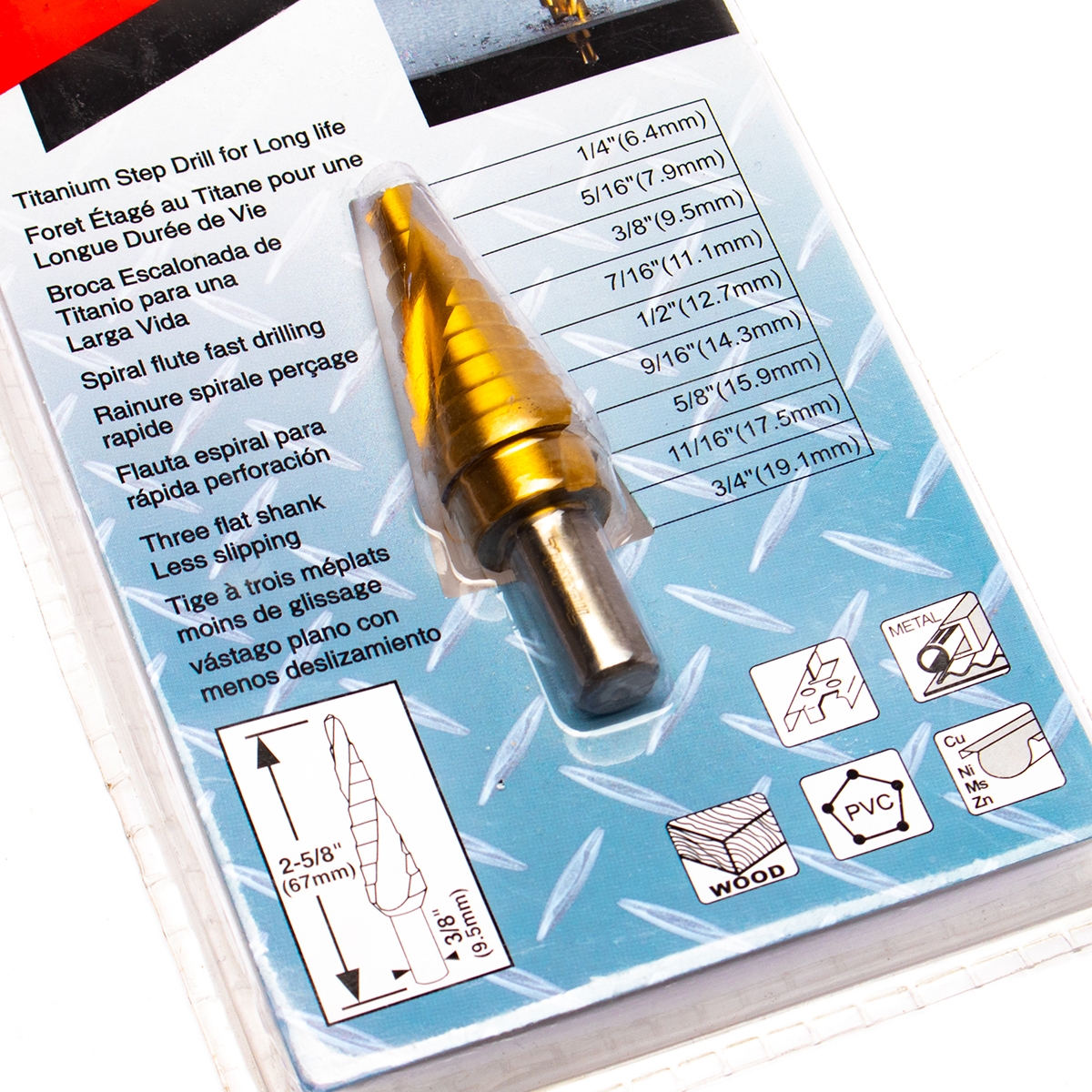 ดอก STEP DRILL 1/4"-3/4" ร่องเกลียว TI-N MAKITA รุ่น B-31120 รูปที่ 3