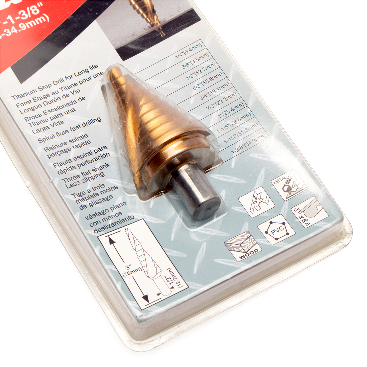 ดอก STEP DRILL 1/4" - 1-3/8" เกลียว TI-N MAKITA รุ่น B-31136 รูปที่ 3