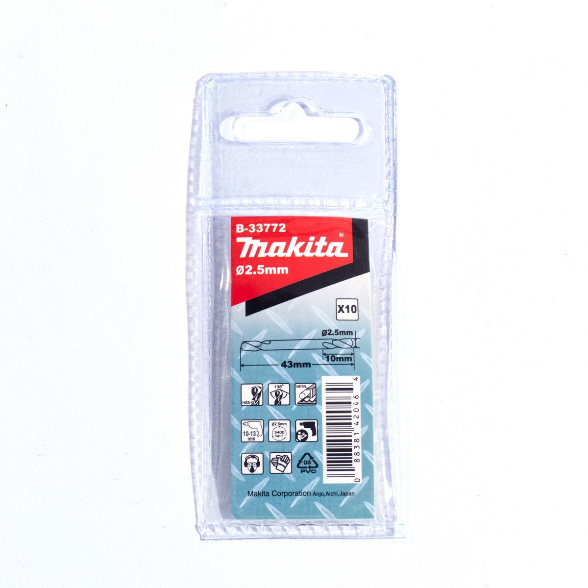 ดอกสว่าน HSS-G 2 หัว 2.5MM(10PCS) MAKITA รุ่น B-33772 ราคา ฿106.09