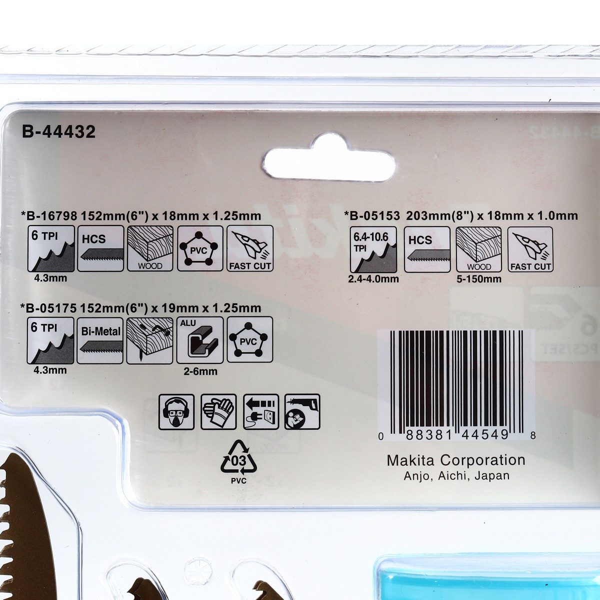ชุดใบเลื่อยชัก JR 6 ใบชุด -ไม้ MAKITA รุ่น B-44432 รูปที่ 3