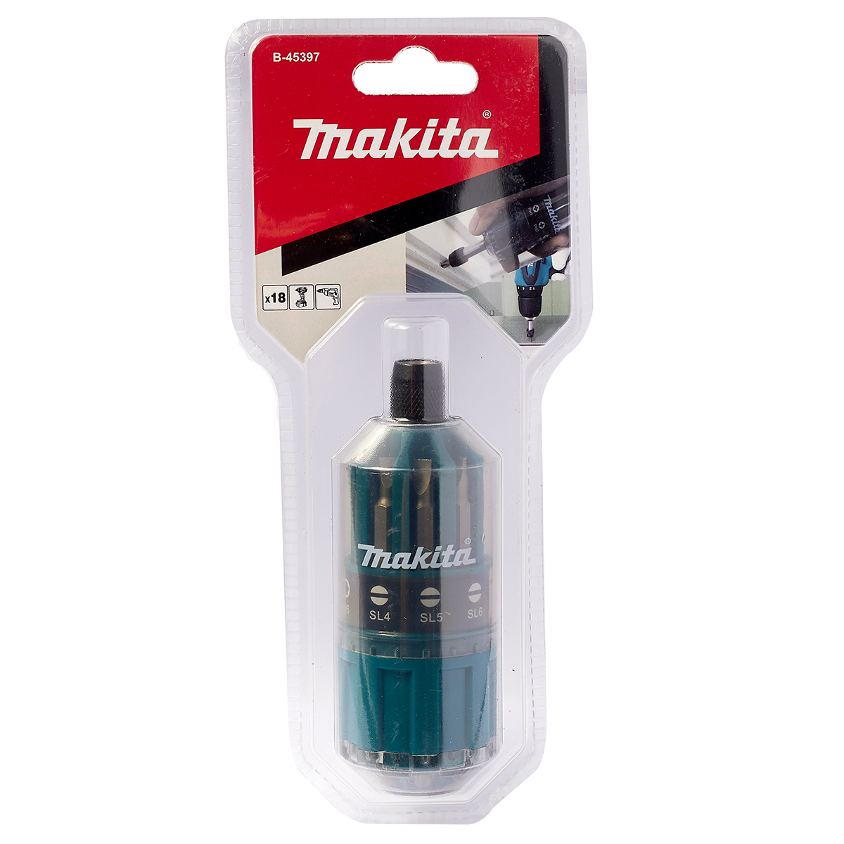 ชุดดอกไขควง 18 ชิ้น/ชุด พร้อมด้ามไขควง(TT MAKITA รุ่น B-45397 ราคา ฿375.95
