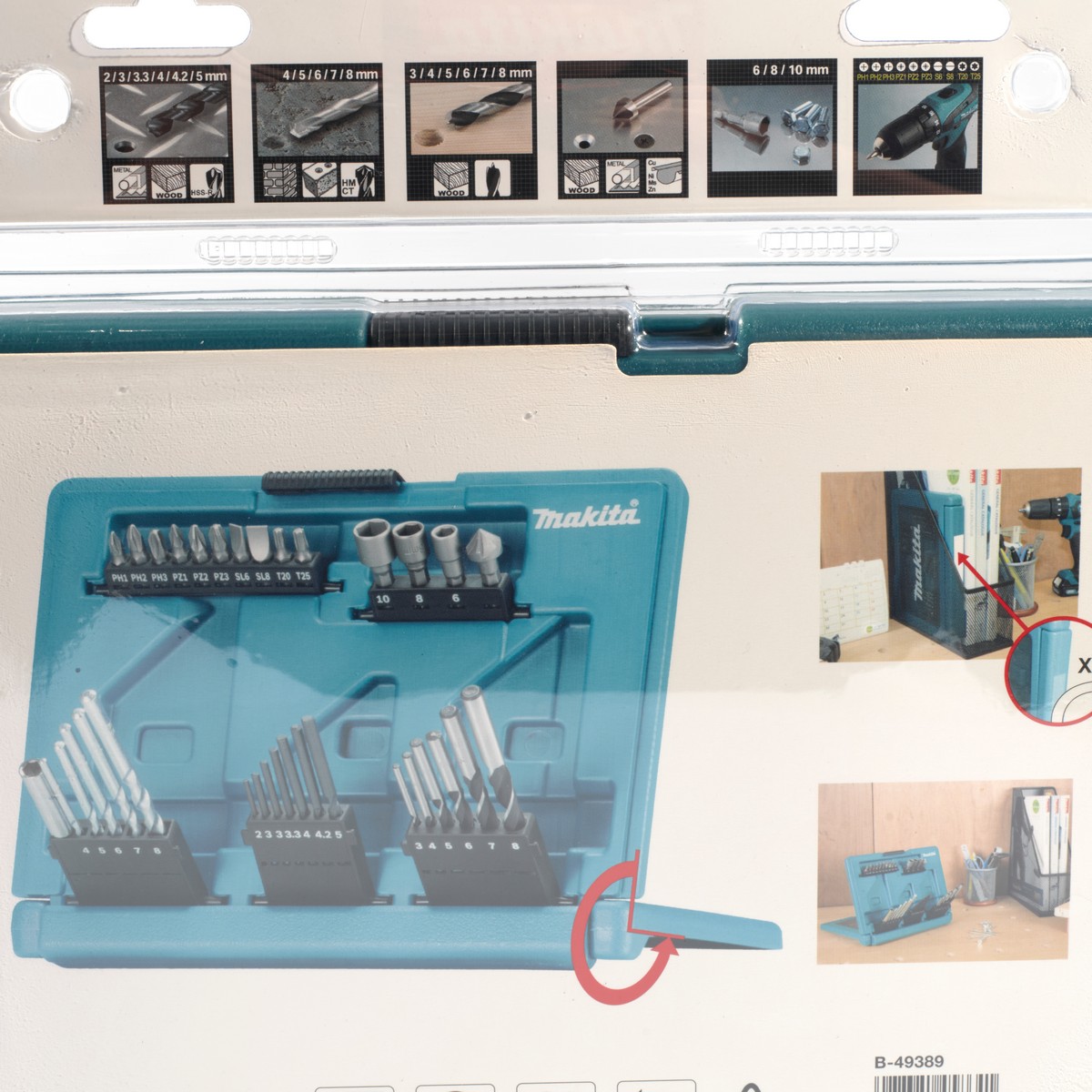 ดอกสว่านเหล็ก/ไม้/ปูน,ไขควง 33PCS MAKITA รุ่น B-49389 รูปที่ 4