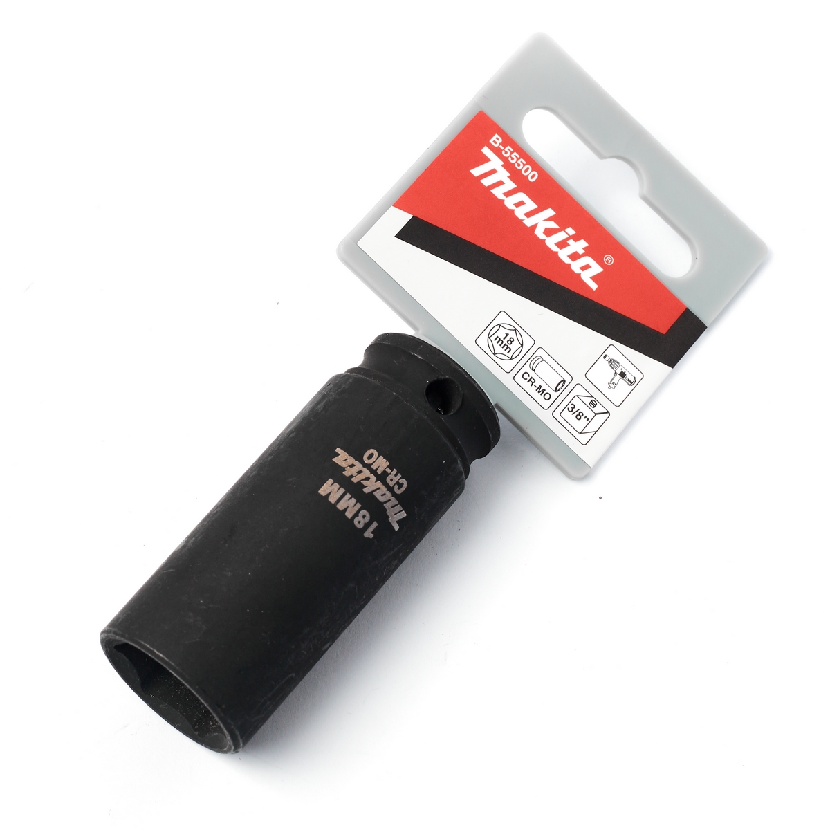 ลูกบล็อกลมยาว แกน SQ 3/8" 18X63MM MAKITA รุ่น B-55500 ราคา ฿163.77