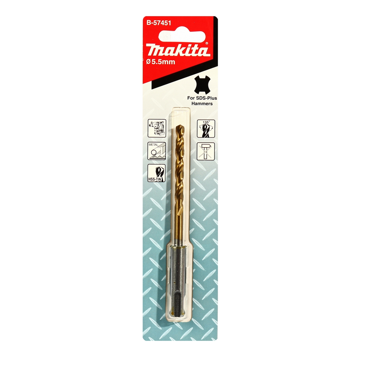 ดอกสว่านเจาะโลหะ SDS-HSS 5.5X123 MAKITA รุ่น B-57451 ราคา ฿136.99