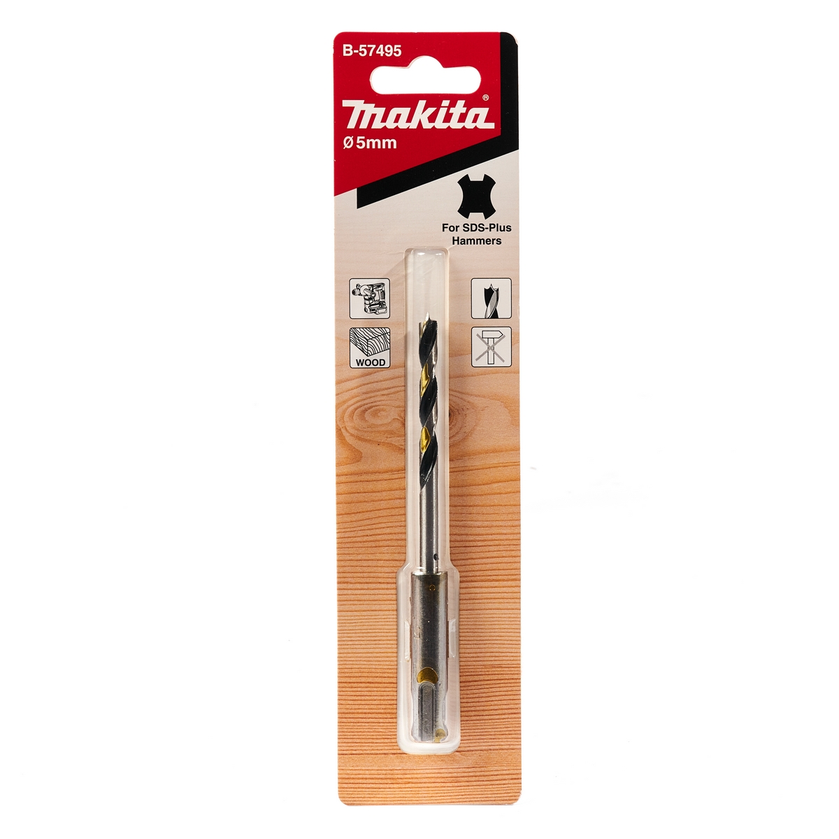 ดอกสว่านเจาะไม้ SDS 5X116 MAKITA รุ่น B-57495 ราคา ฿81.37