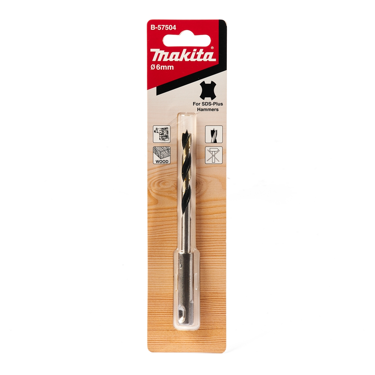 ดอกสว่านเจาะไม้ SDS 6X123 MAKITA รุ่น B-57504 ราคา ฿83.43
