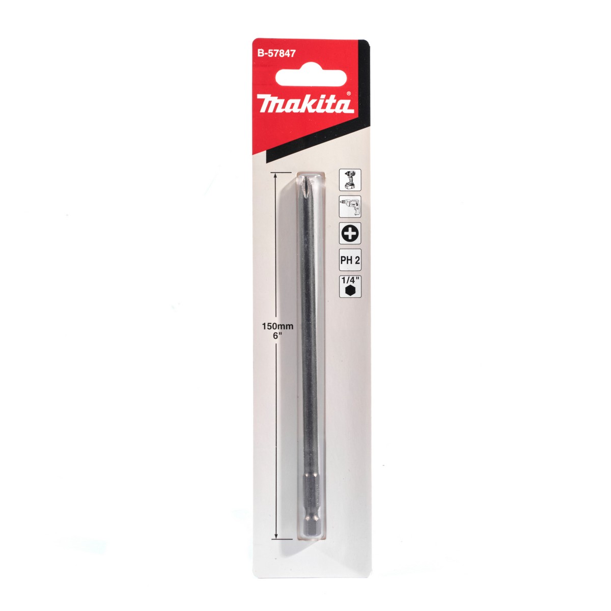 ดอกไขควง +PH-2 X 150MM (1 ดอก) MAKITA รุ่น B-57847 ราคา ฿56.65