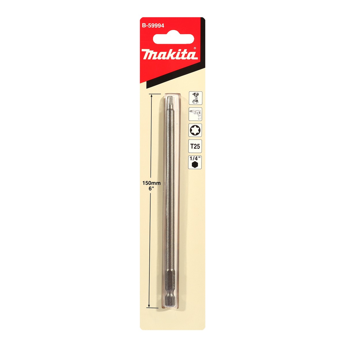ดอกไขควง T-25 X 150MM (1 ดอก) MAKITA รุ่น B-59994 ราคา ฿56.65