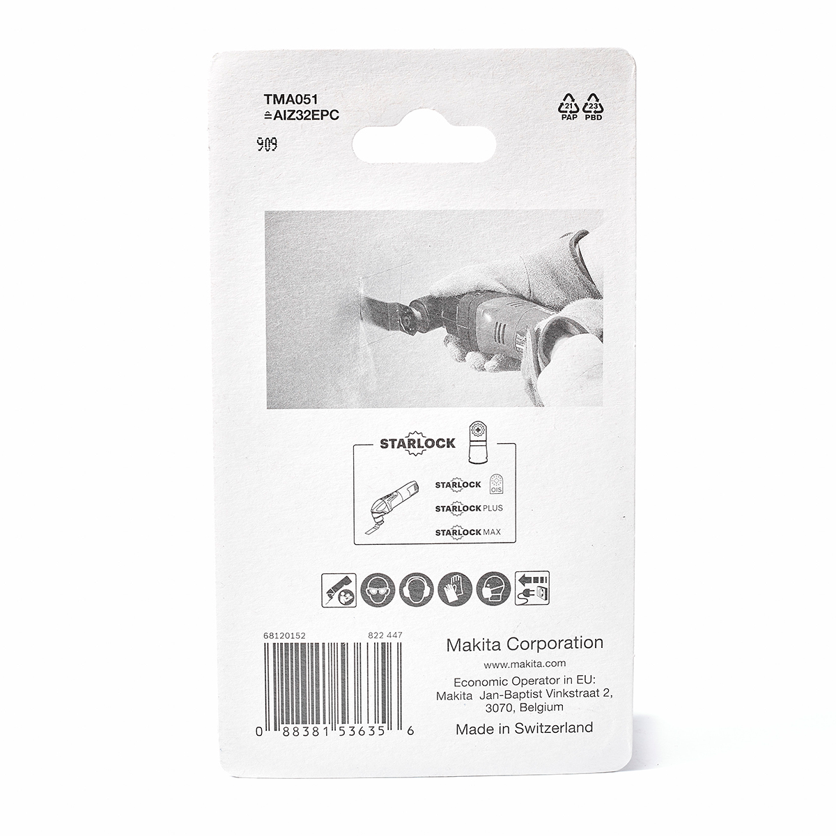 ใบตัดเหลี่ยมไม้ 32X50MM HCS MAKITA รุ่น TMA051 รูปที่ 2