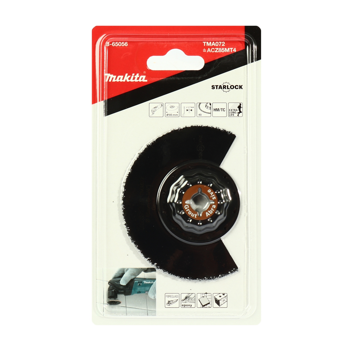 ใบคาร์ไบด์#40 โค้ง 85MM (ดำ) TMA072 MAKITA รุ่น B-65056 ราคา ฿604.61