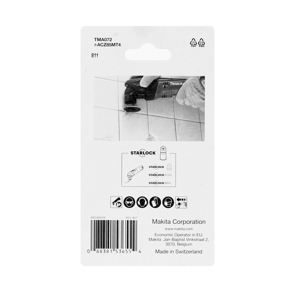 ใบคาร์ไบด์#40 โค้ง 85MM (ดำ) TMA072 MAKITA รุ่น B-65056 รูปที่ 3
