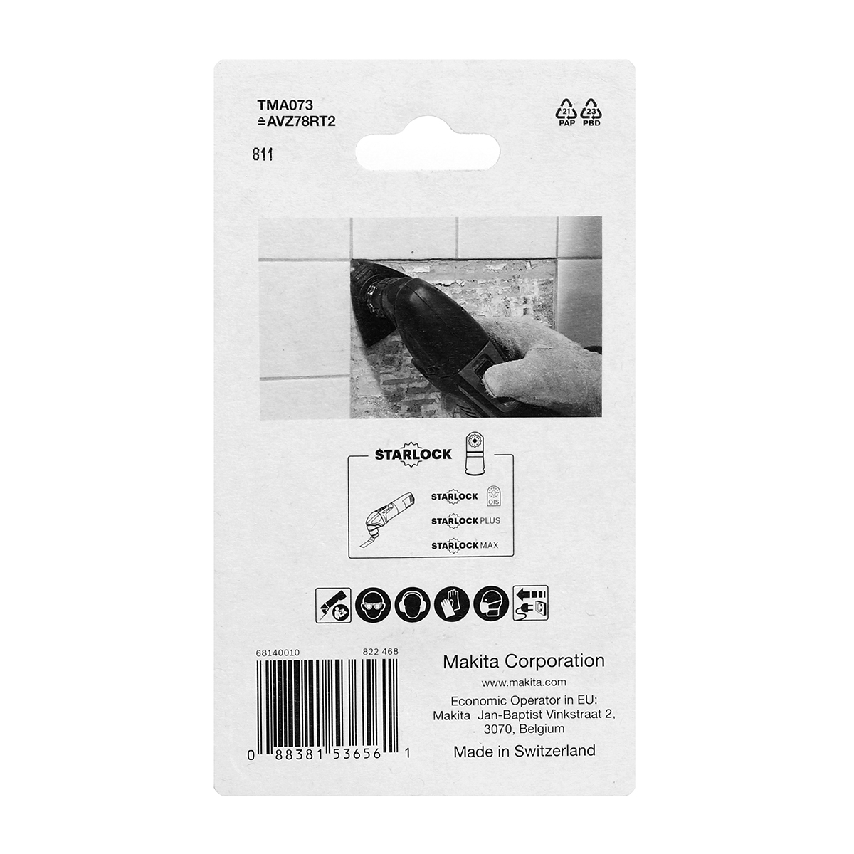 ใบขัด คาร์ไบด์#20 สามเหลี่ยม 78MM TMA073 MAKITA รุ่น B-65062 รูปที่ 2