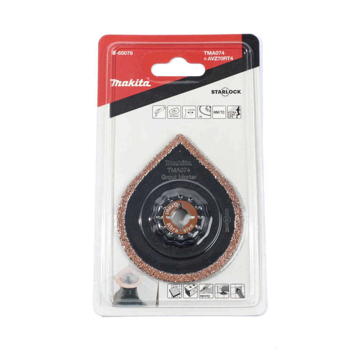 ใบคาร์ไบด์ หยดน้ำ 70MM TMA074 MAKITA รุ่น B-65078 ราคา ฿1,702.59