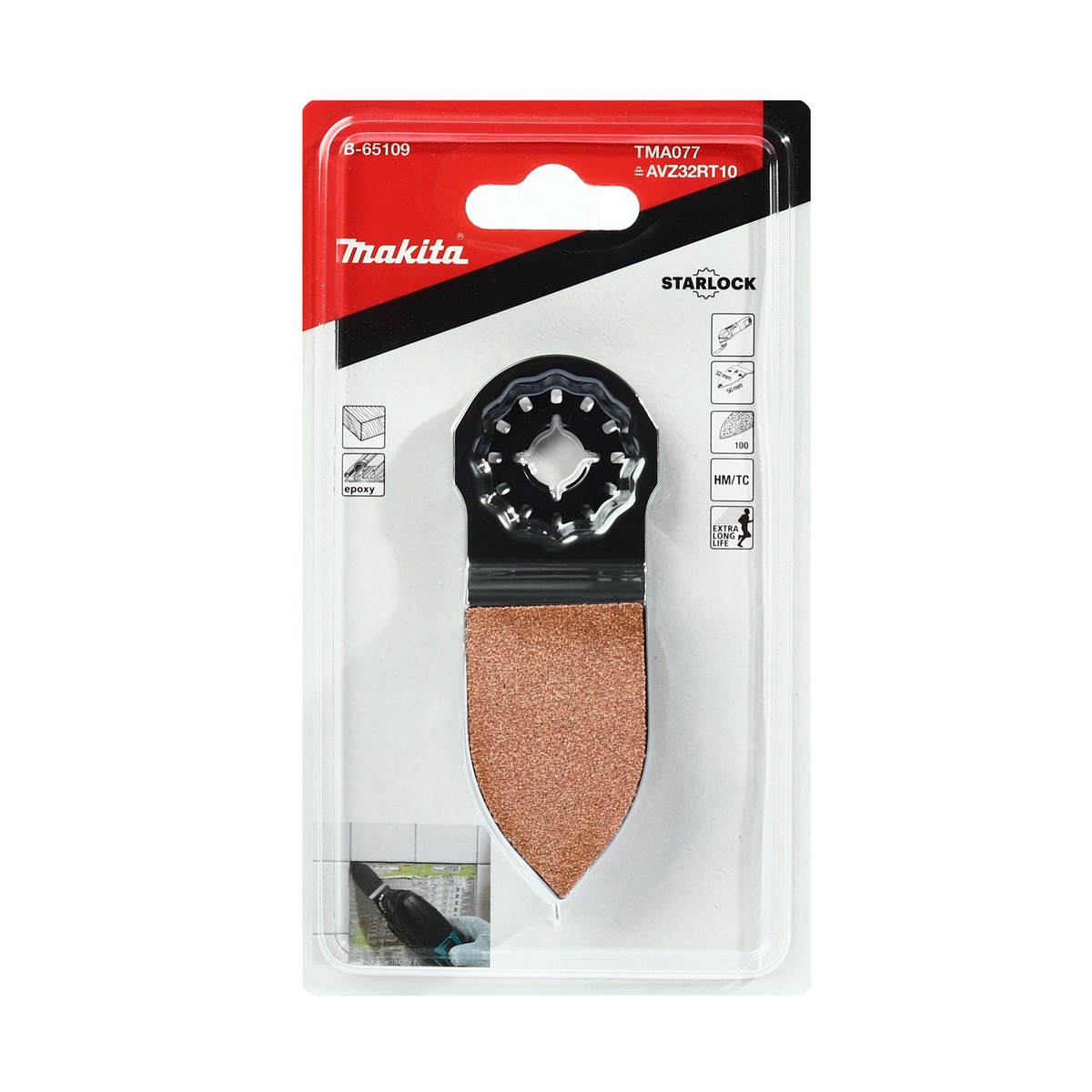 ใบคาร์ไบด์#100 แหลม 32X50MM TMA077 MAKITA รุ่น B-65109 ราคา ฿902.28
