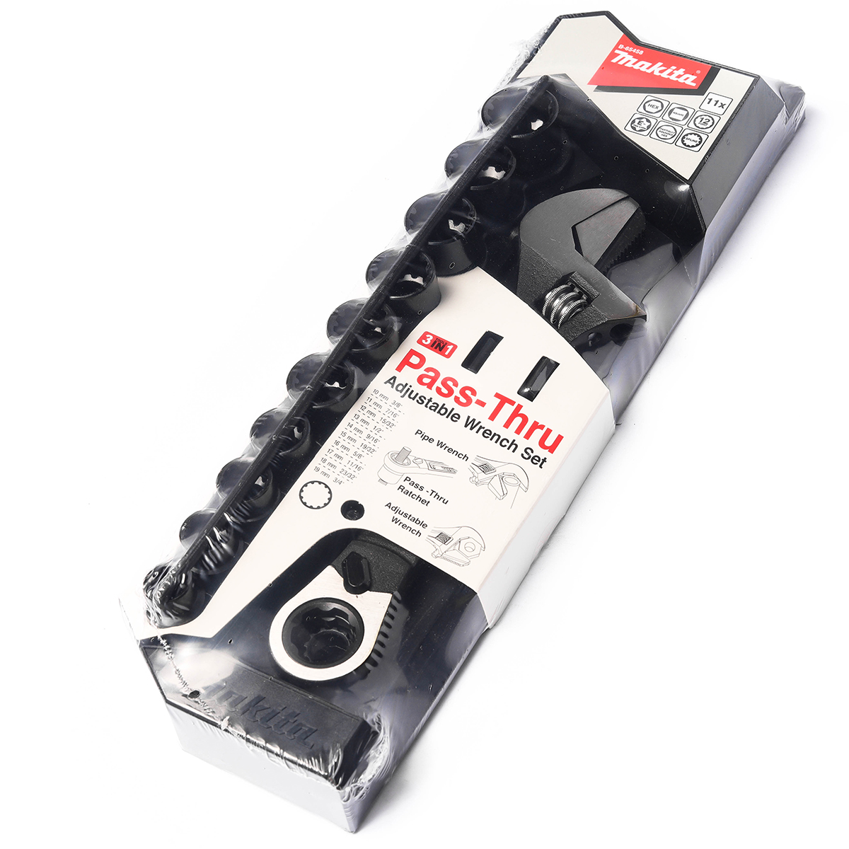 ประแจเลื่อน+ชุดลูกบล็อก (11 PCS) 3 IN 1 MAKITA รุ่น B-65458 ราคา ฿1,363.72