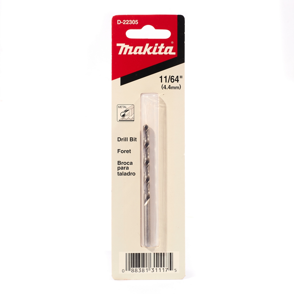 ดอกเจาะเหล็ก HSS-G 11/64"(1 ดอก) MAKITA รุ่น D-22305 ราคา ฿58.71