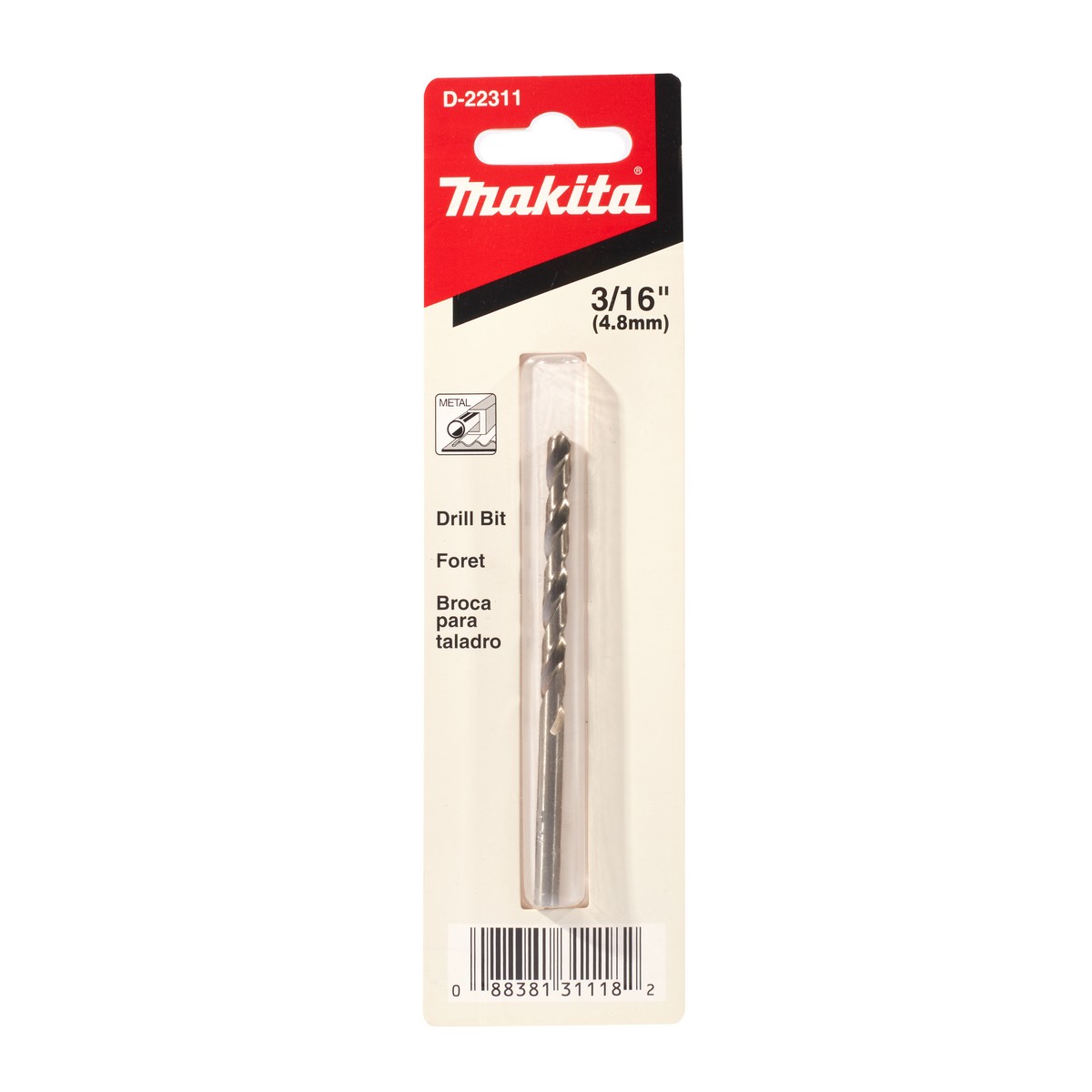 ดอกเจาะเหล็ก HSS-G 3/16" (1 ดอก) MAKITA รุ่น D-22311 ราคา ฿66.95